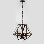 Antique Black Metal Hanging Lantern Candle Chandelier Light with 4 Lights - unitarylighting