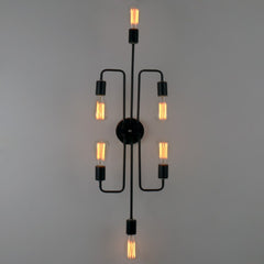 Black Vintage Barn Metal Semi Flush Mount Ceiling Lighting with 6 lights - unitarylighting