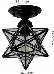 Modern 8 in. Caged Star Semi Flush Mount Light - 7.87*7.87*9.84H