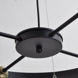 Black Round Vintage Barn Metal Hanging Ceiling Pendant Lighting With 4 Lights - unitarylighting
