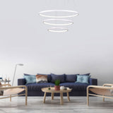 Unitary Brand Modern White Acrylic Nature White LED 3 Rings Pendant light with Max 90W Painted Finish