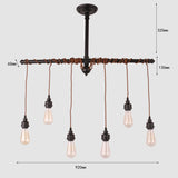 Unitary Brand Rustic Black Metal Hanging Pendant Light with 6 E26 Bulb Sockets 240W Painted Finish
