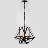 Antique Black Metal Hanging Lantern Candle Chandelier Light with 4 Lights - unitarylighting