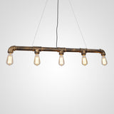 Vintage Metal Water Pipe Pendant Light With 5 Lights - unitarylighting