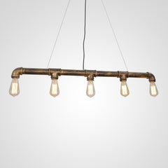 Vintage Metal Water Pipe Pendant Light With 5 Lights - unitarylighting