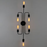 Black Vintage Barn Metal Semi Flush Mount Ceiling Lighting with 6 lights - unitarylighting