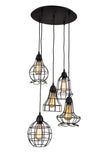 UNITARY BRAND Rustic Barn Metal Chandelier Max 200W With 5 Light Black Finish - unitarylighting