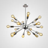 UNITARY BRAND Morden Metal Large Chandelier With 18 Lights Chrome or black Finish - unitarylighting