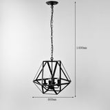 Antique Black Metal Hanging Lantern Candle Chandelier Light with 4 Lights - unitarylighting