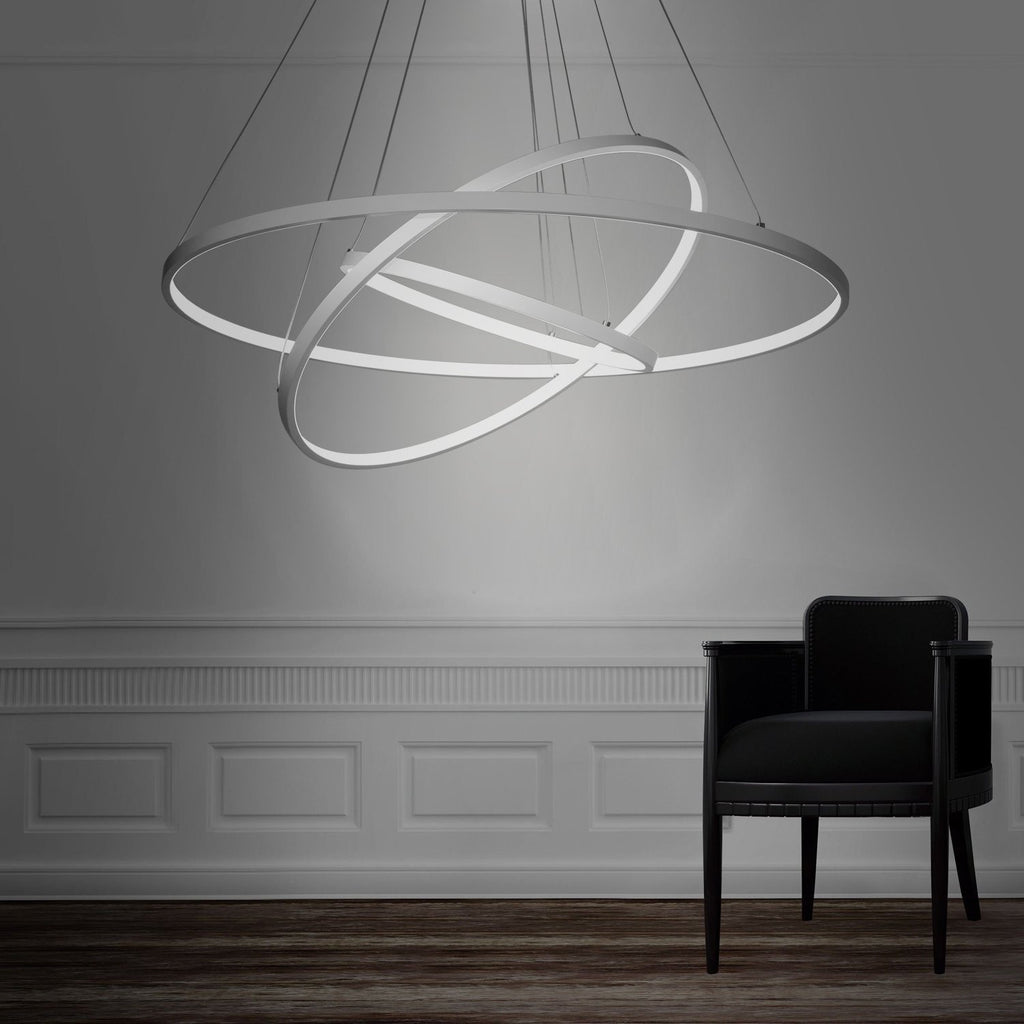 Modern White 90W LED 3 Rings Large Pendant light - unitarylighting