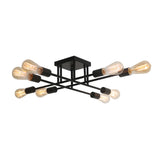 Retro Black 6-Light Semi Flush Mount Ceiling Light