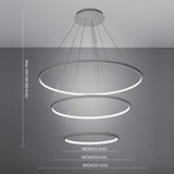 Modern White 90W LED 3 Rings Large Pendant light - unitarylighting