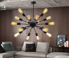 UNITARY BRAND Morden Metal Large Chandelier With 18 Lights Chrome or black Finish - unitarylighting