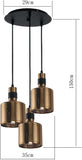 Antique Bronze Metal Shade 3 Pendant Lights