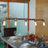 Vintage Metal Water Pipe Pendant Light With 5 Lights - unitarylighting