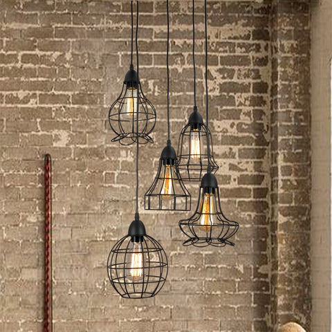 UNITARY BRAND Rustic Barn Metal Chandelier Max 200W With 5 Light Black Finish - unitarylighting