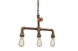 Vintage Metal Water Pipe Pendant Lighting  With 3 Lights - unitarylighting