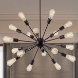 Modern 18-Lights Black Chandelier