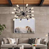 Modern 18-Lights Black Chandelier