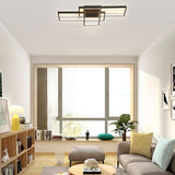 Modern Metal and Black Acrylic Remote Control LED Semi Flush Mount