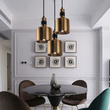 Antique Bronze Metal Shade 3 Pendant Lights