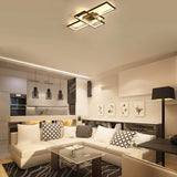 Modern Metal and Black Acrylic Remote Control LED Semi Flush Mount