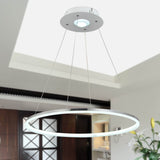 Modern Nature White LED Acrylic Pendant Light Remote Control Included Max 35W Chrome Finish - unitarylighting