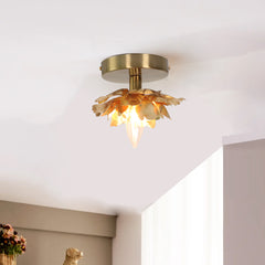 Modern LED semi flush mount ceiling light in Aluminium