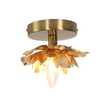 Modern LED semi flush mount ceiling light in Aluminium