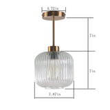 Hanging glass flush mount light