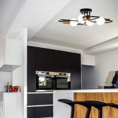 Modern semi flush mount light in metal