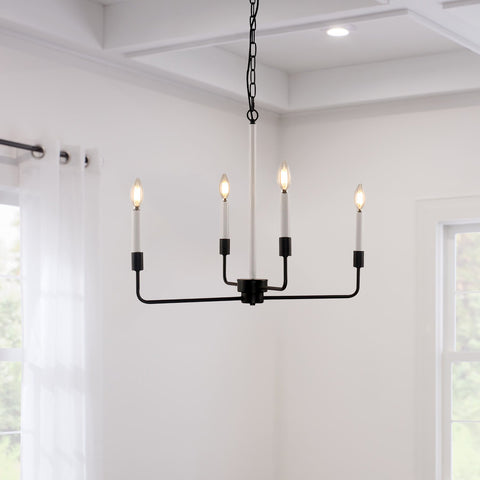 Antique 4 Lights Rustic Metal Chandelier light in Black