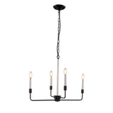 Antique 4 Lights Rustic Metal Chandelier light in Black