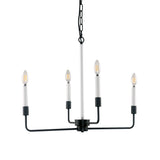 Antique 4 Lights Rustic Metal Chandelier light in Black