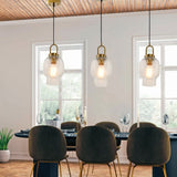 Vintage 1 - light in Glass and Metal Shade Pendant Light