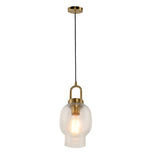 Vintage 1 - light in Glass and Metal Shade Pendant Light
