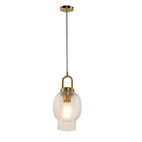 Vintage 1 - light in Glass and Metal Shade Pendant Light