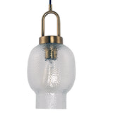 Vintage 1 - light in Glass and Metal Shade Pendant Light