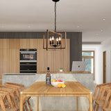 Adjustable Bronze Metal with 4 Pendant Lights