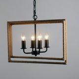 Adjustable Bronze Metal with 4 Pendant Lights