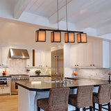 Hanging 4 - lights in Glass and Metal Shade Pendant Lights