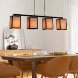 Hanging 4 - lights in Glass and Metal Shade Pendant Lights