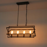 Vintage 4 - Light Lantern Square / Rectangle Island Pendant Light