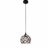 Antique 1-Light Single Dome Pendant in Black