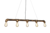 Vintage Metal Water Pipe Pendant Light With 5 Lights - unitarylighting