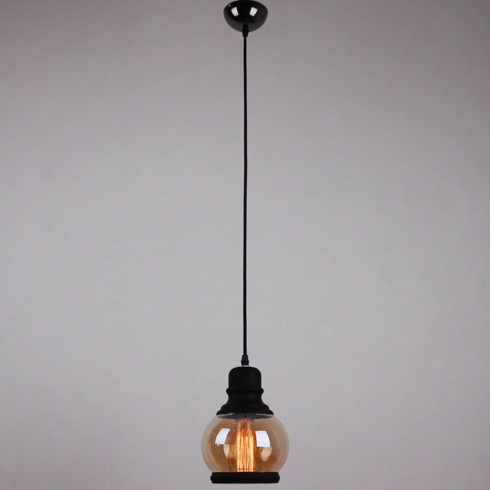 Glass Mason Jar Pendant Lighting With 3 Lights Black Finish - unitarylighting