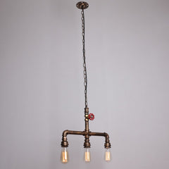 Vintage Metal Water Pipe Pendant Lighting  With 3 Lights - unitarylighting