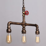 Vintage Metal Water Pipe Pendant Lighting  With 3 Lights - unitarylighting