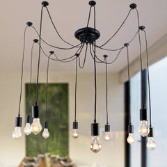 Antique Black Large Barn Chandelier lighting with 10 Lights Bulbs Included - unitarylighting