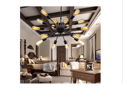 Unitary Brand Vintage Metal Large Chandelier with 18 Lights Painted Finish - unitarylighting